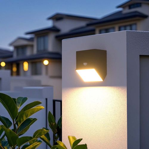 2 Appliques Murales Solaires Lumicube Noir Plastique H9.48cm