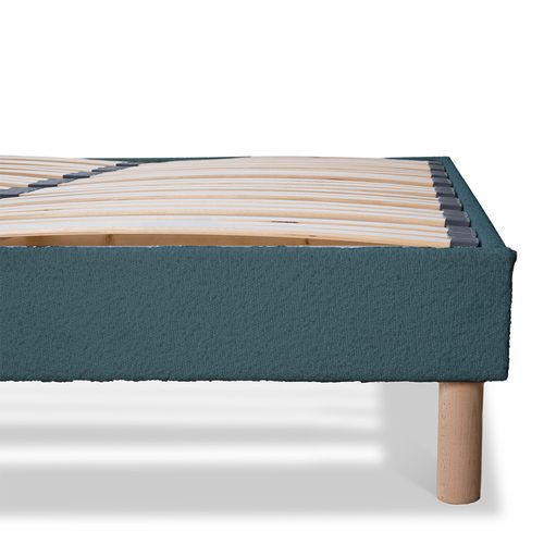 Sommier à Lattes Laine Bouclée Bleu Bianca - 140 X 190 Cm