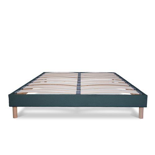 Sommier à Lattes Laine Bouclée Bleu Bianca - 140 X 190 Cm