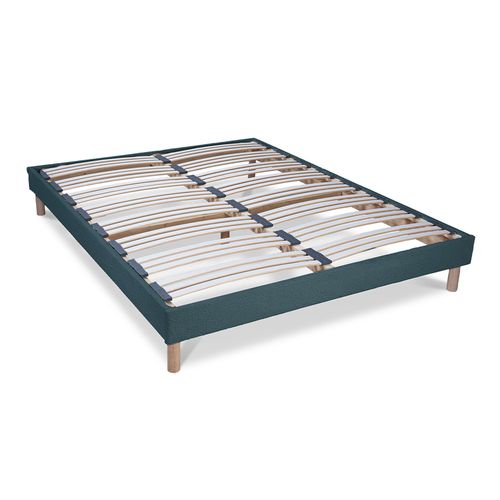 Sommier à Lattes Laine Bouclée Bleu Bianca - 140 X 200 Cm