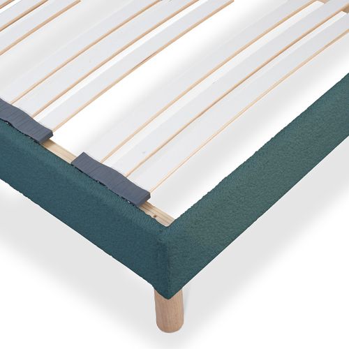 Sommier à Lattes Laine Bouclée Bleu Bianca - 90 X 190 Cm