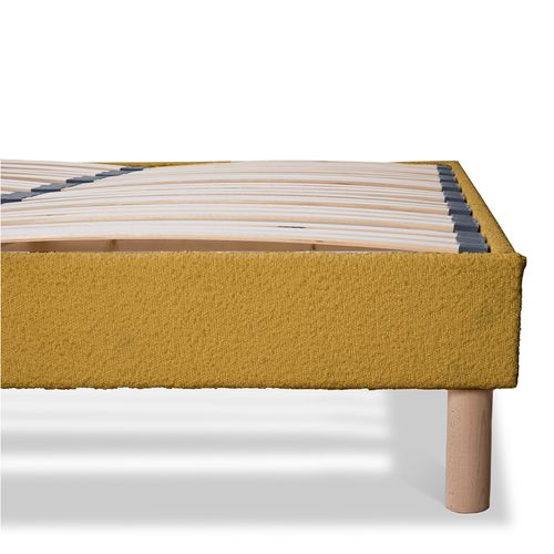 Sommier à Lattes Laine Bouclée Jaune Bianca - 90 X 200 Cm