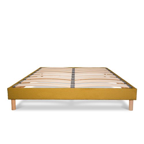 Sommier à Lattes Laine Bouclée Jaune Bianca - 90 X 200 Cm