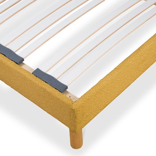 Sommier à Lattes Laine Bouclée Jaune Bianca - 90 X 200 Cm