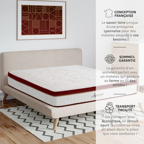 Matelas Suprême Mousse Haute Densité Accueil Mémoire De Forme 24 Cm - 90 X200 Cm