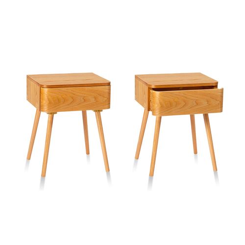 Set 2 Tables De Chevet Bois Oggi - 40x34x51 Cm