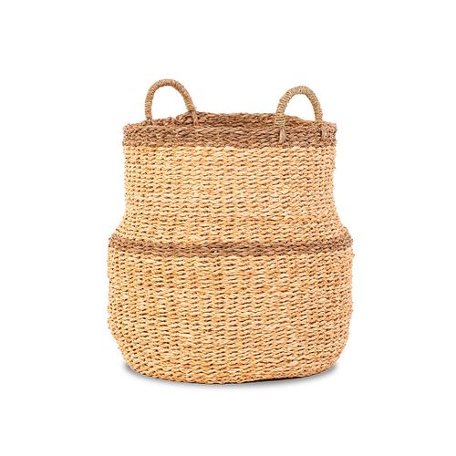 Panier Jonc De Mer Naturel Et Brun