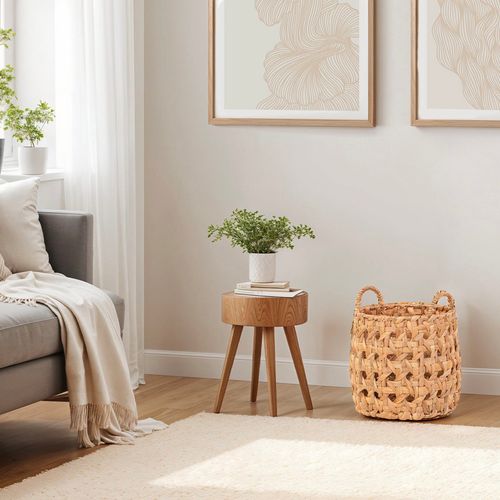 Panier Jacinthe D'eau Naturel Tressé