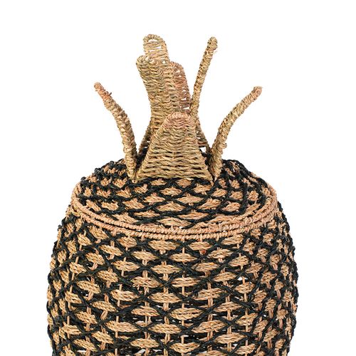 Panier Ananas Jonc De Mer Naturel Et Noir