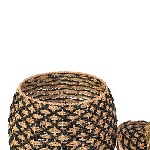 Panier Ananas Jonc De Mer Naturel Et Noir