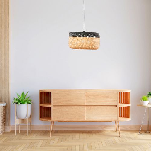 Suspension Ronde Bambou Bicolore