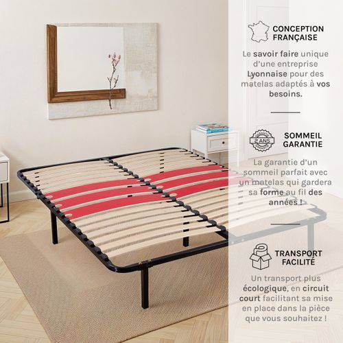 Sommier Cadre à Lattes Métal Florence - 90 X 190 Cm
