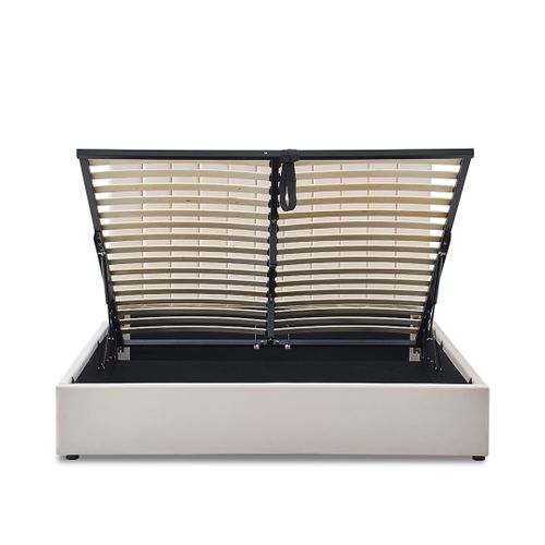 Lit Coffre Giulia Velours Beige 90x190 Cm