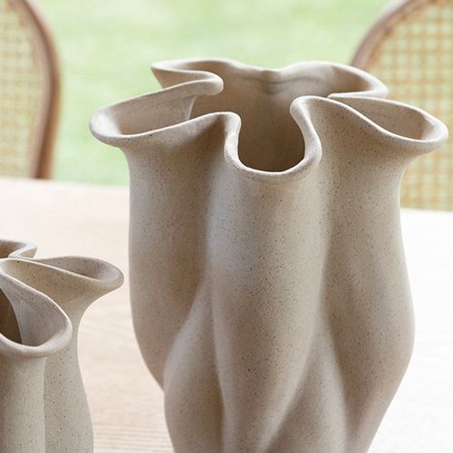 Vase - Céramique Grège - Fiore - 20x19x24 Cm