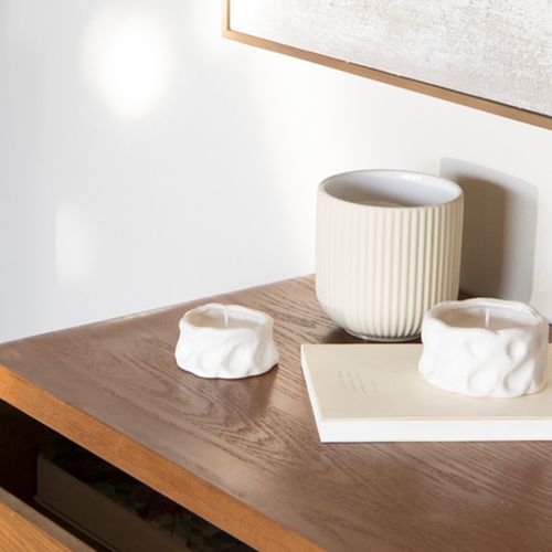 Bougie - Céramique Blanche - Aria - 9x4,5 Cm