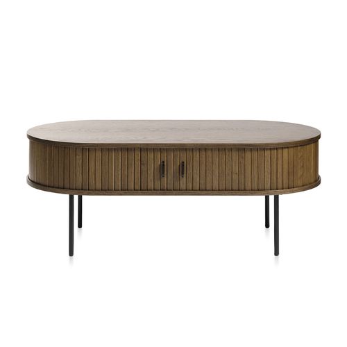 Table Basse 2 Portes 120 Cm - Bois Foncé - Alba