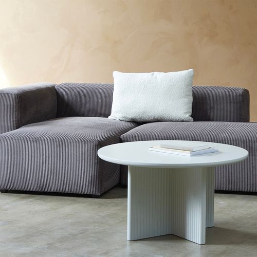 Table Basse Ronde Ø80 Cm - Bois Strié - Mirano