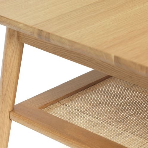 Table Basse 2 Plateaux 120 Cm - Bois Et Rotin - Capri