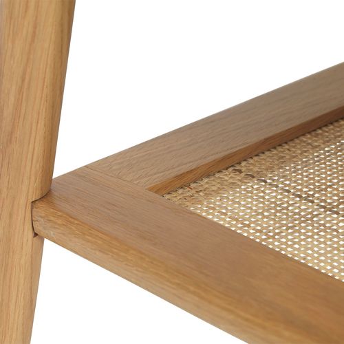 Table Basse 2 Plateaux 120 Cm - Bois Et Rotin - Capri