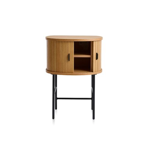 Table De Nuit 2 Portes - Bois Naturel - Alba