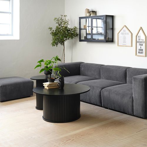 Table D'appoint Ronde Ø50 Cm - Bois Noir - Alba