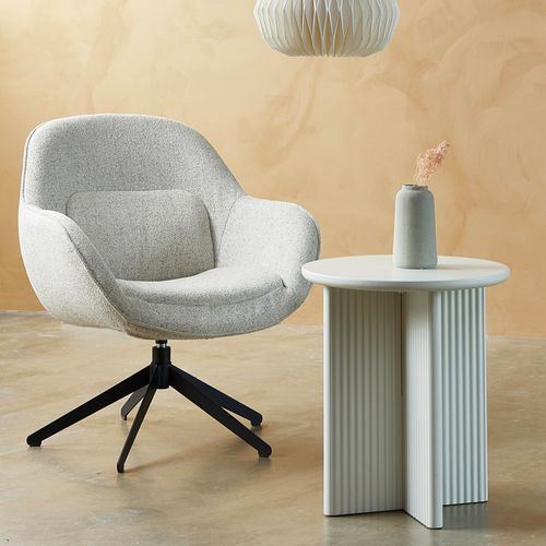 Table D'appoint Ronde Ø50 Cm - Bois Strié - Mirano