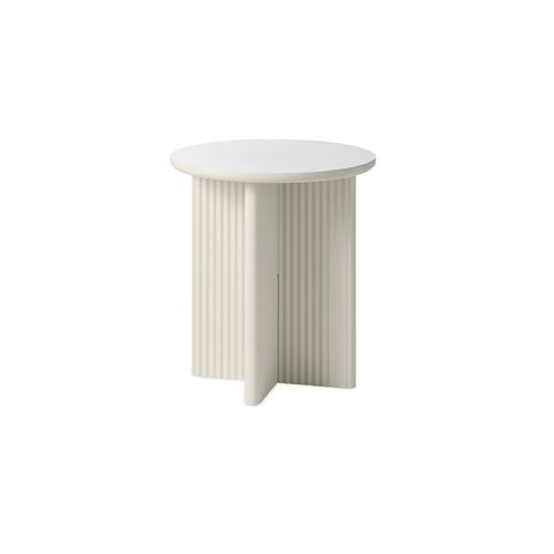 Table D'appoint Ronde Ø50 Cm - Bois Strié - Mirano