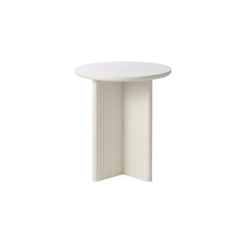 Table D'appoint Ronde Ø50 Cm - Bois Strié - Mirano
