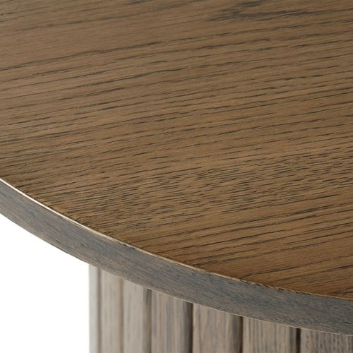 Table D'appoint Ronde Ø50 Cm - Bois Foncé - Alba