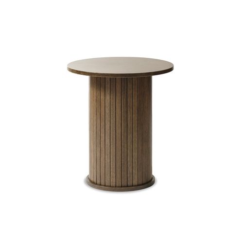 Table D'appoint Ronde Ø50 Cm - Bois Foncé - Alba