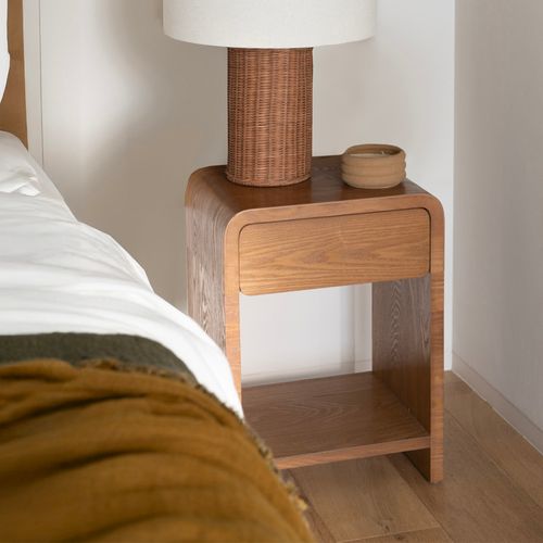 Table De Nuit 1 Tiroir 1 Niche - Bois Foncé - Borgo