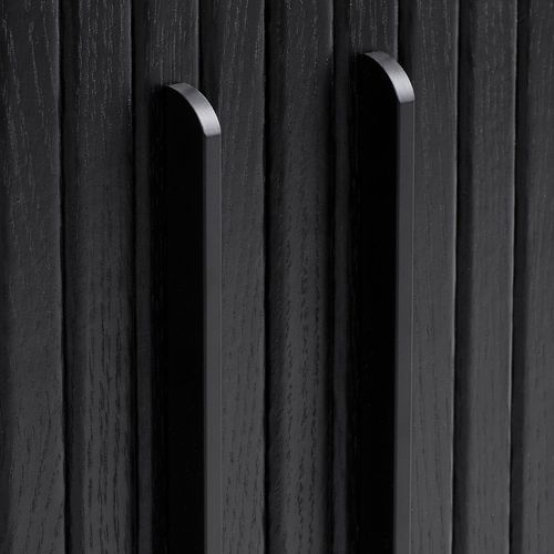 Meuble Bas 2 Portes 180 Cm - Bois Noir - Alba
