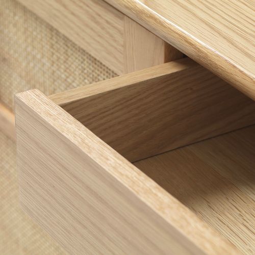 Buffet 2 Portes 180 Cm - Bois Et Rotin - Capri