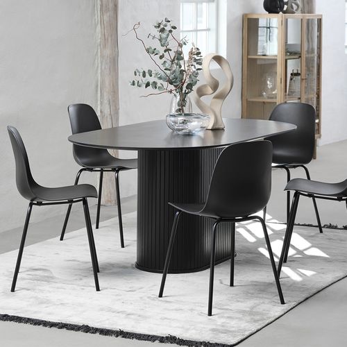 Table à Manger Ovale 180 Cm - Bois Noir - Alba
