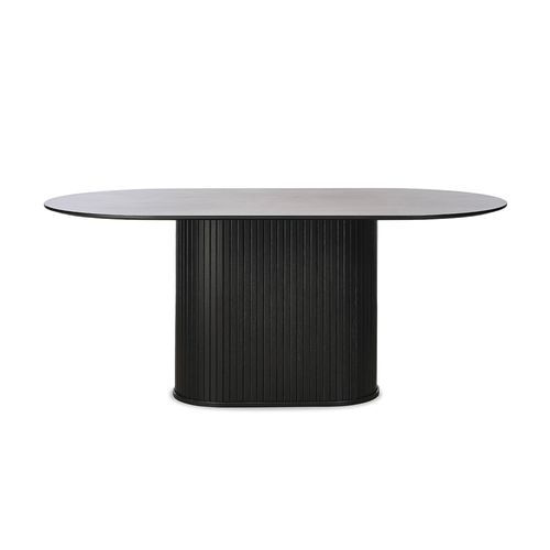 Table à Manger Ovale 180 Cm - Bois Noir - Alba
