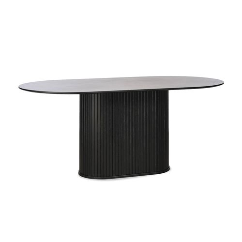 Table à Manger Ovale 180 Cm - Bois Noir - Alba