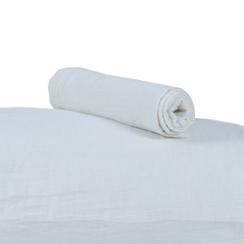 Lot 2 Taies D'oreiller Gaze De Coton Écrue 63x63 Cm