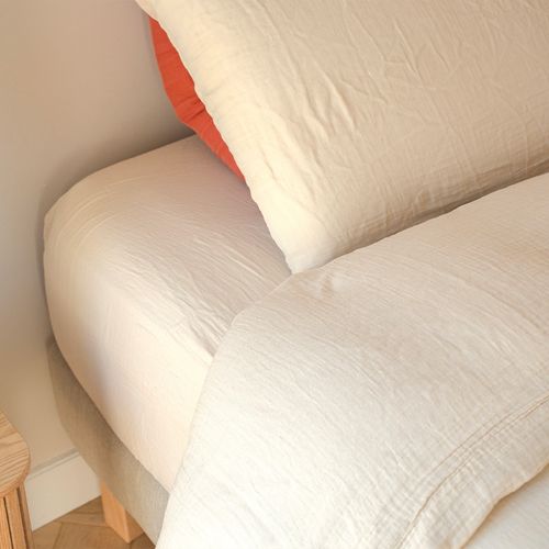 Parure De Lit 160 Cm Gaze De Coton Sable