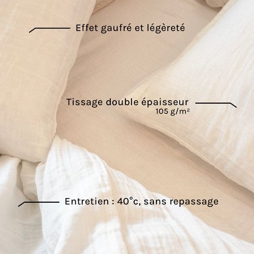 Parure De Lit 180 Cm Gaze De Coton Écrue