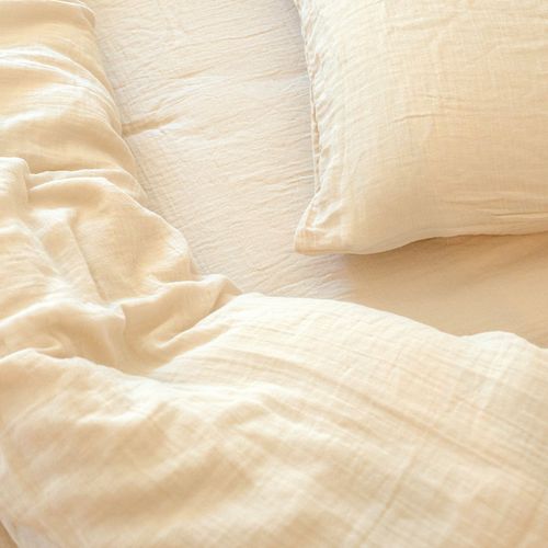 Drap-housse Gaze De Coton Sable 90x190 Cm