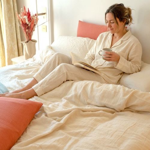 Drap-housse Gaze De Coton Sable 160x200 Cm