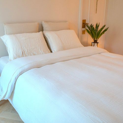 Housse De Couette Gaze De Coton Écrue 220x240 Cm