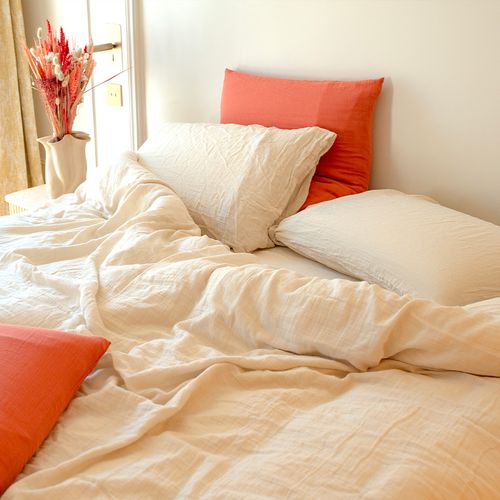 Parure De Lit 140 Cm Gaze De Coton Sable