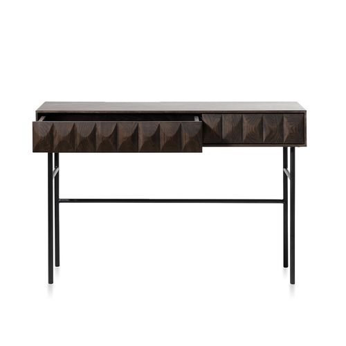 Console 1 Tiroir Bois Foncé 116x76x39 Cm