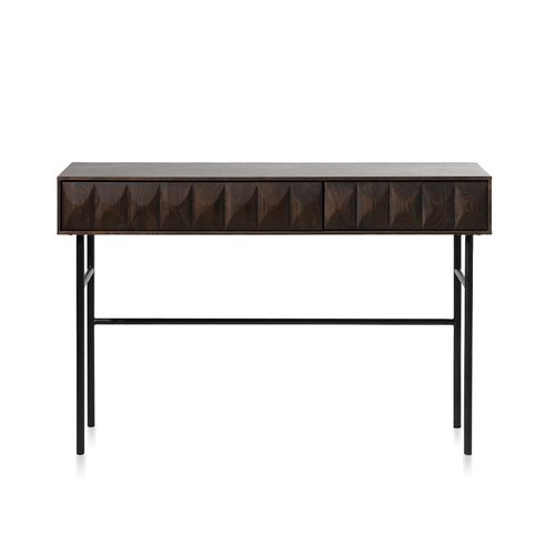 Console 1 Tiroir Bois Foncé 116x76x39 Cm