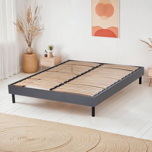 Sommier à Lattes En Kit- Gris - 90x190 Cm