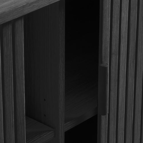 Buffet 2 Portes 160 Cm Bois Noir 160x76x45 Cm