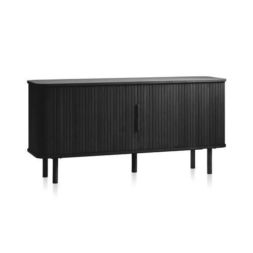 Buffet 2 Portes 160 Cm Bois Noir 160x76x45 Cm