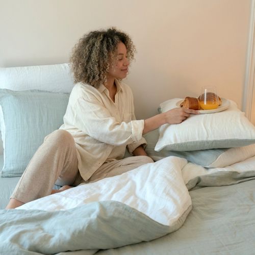 Drap-housse Gaze De Coton Vert Sauge 140x190 Cm