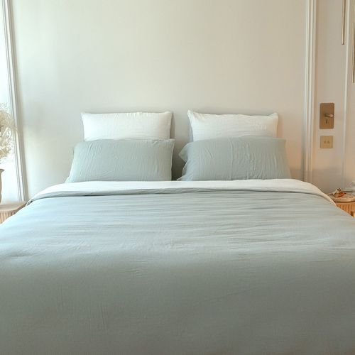 Drap-housse Gaze De Coton Vert Sauge 160x200 Cm